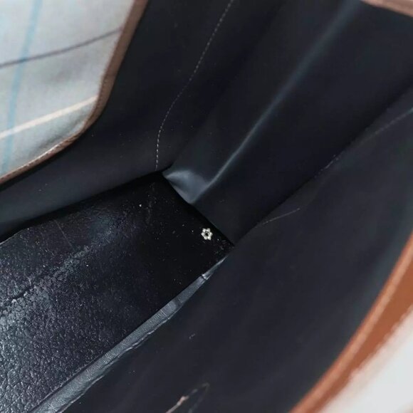 Burberrys Nova Check Hand Bag Canvas Leather Brown Auth bs19196 - Picture 12 of 16